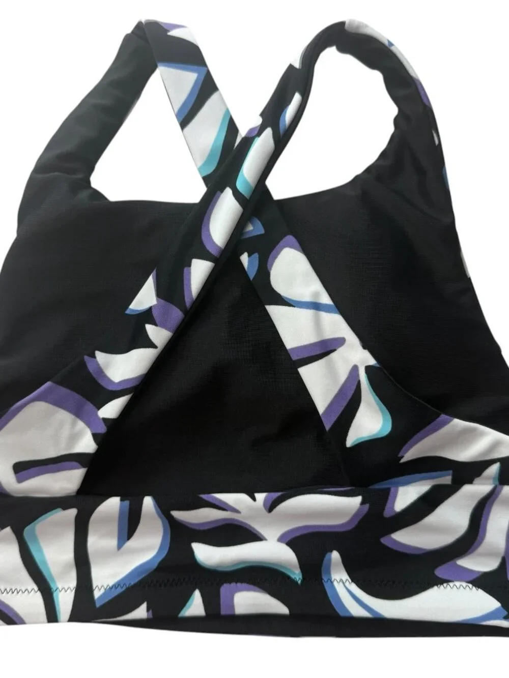 New NWT ATHLETA Reversible High Neck Bikini Top Floral Tropical Hawaiian Print M